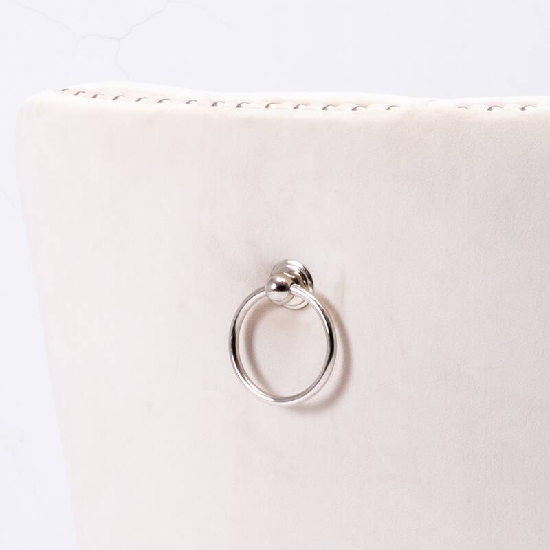 Tufted Solid Wood Velvet Dining Chair,2-Pcs Set