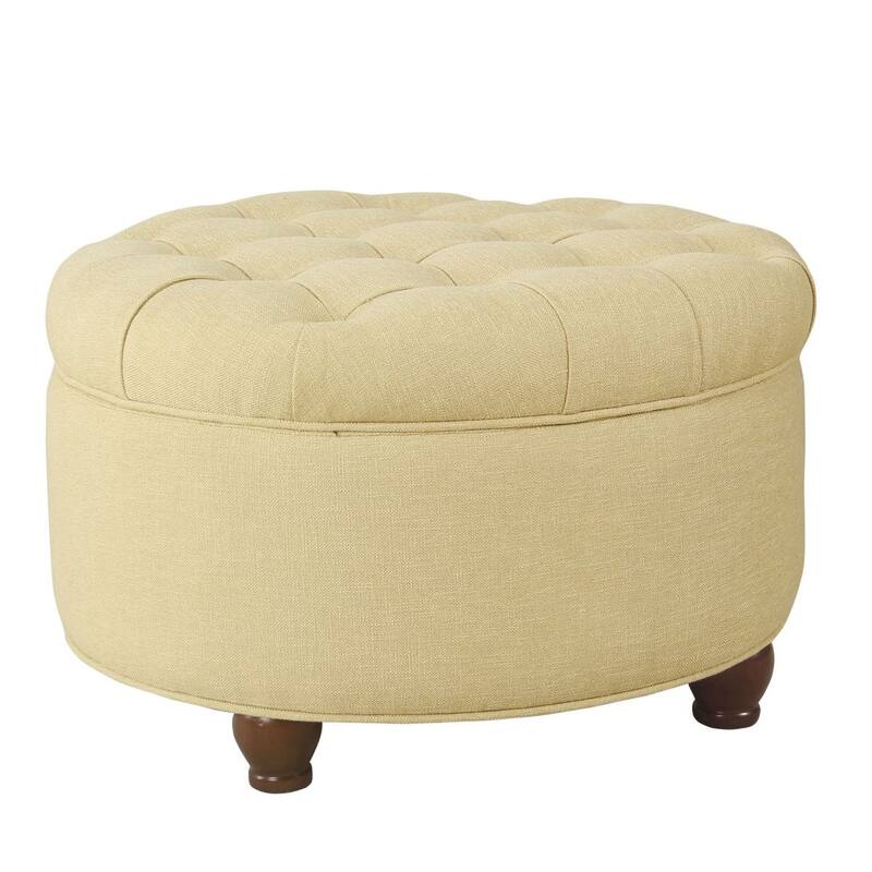 Copper Grove Lamentin Tufted Round Storage Ottoman