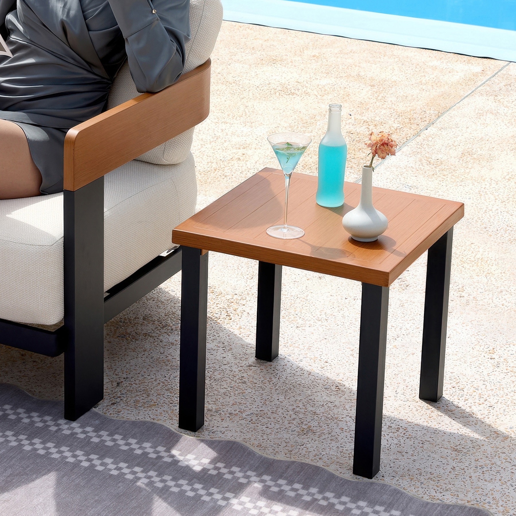 Outdoor Side Table Weather-Resistant & Fade-Resistant | Two-Tone