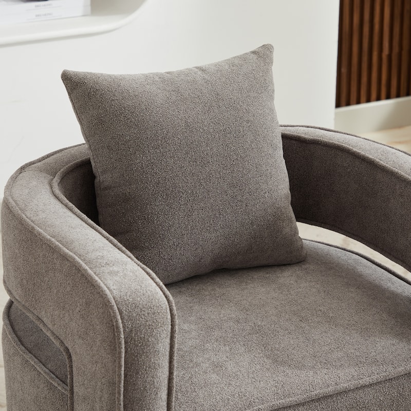 29"W Boucle Upholstered Swivel Armchair Single Sofa