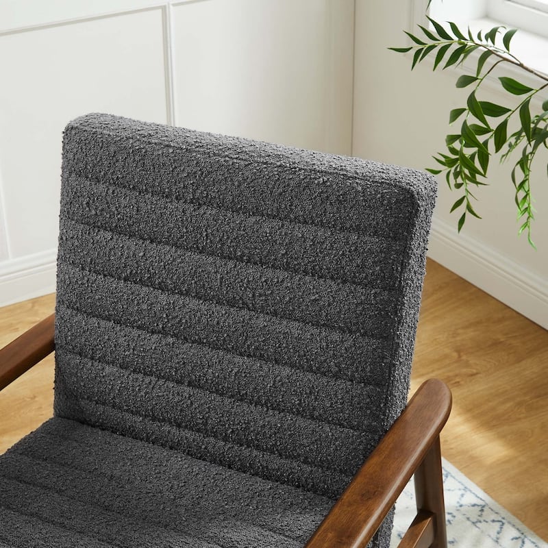 Jensen Boucle Fabric Accent Chair in Ivory