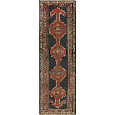 Fine Vintage Distressed Subbooh Navy/Rust Runner - 2'7" x 8'4"