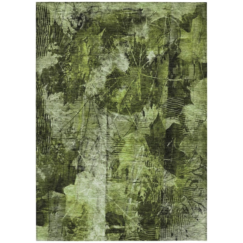Machine Washable Indoor/ Outdoor Foilage Chantille Rug