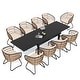 preview thumbnail 8 of 23, 7/11PC Outdoor Aluminum Expandable Patio Dining Sets Extension Table with Rattan Chair