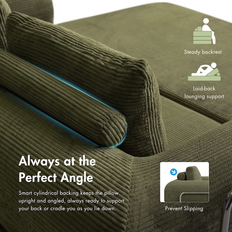 247 Shop At Home Sorai Modern Chenille Foam Modular Sofa with Pillows