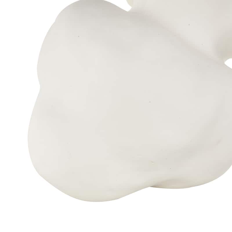 Ceramic Abstract Wide Rounded Floral Shaped Vase with Petal Rim - White or Black - Roche River Decor