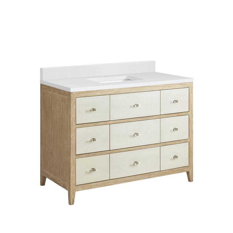 James Martin Vanities Celeste 48" Single Vanity, Sunwashed Oak with Embossed Shagreen