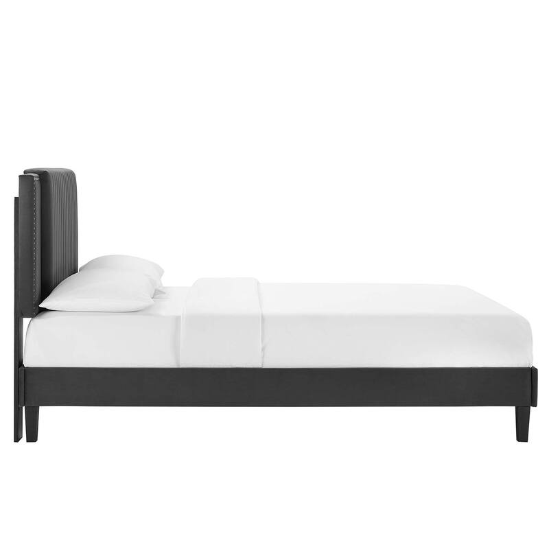 Zahra Channel Tufted Performance Velvet Full Platform Bed