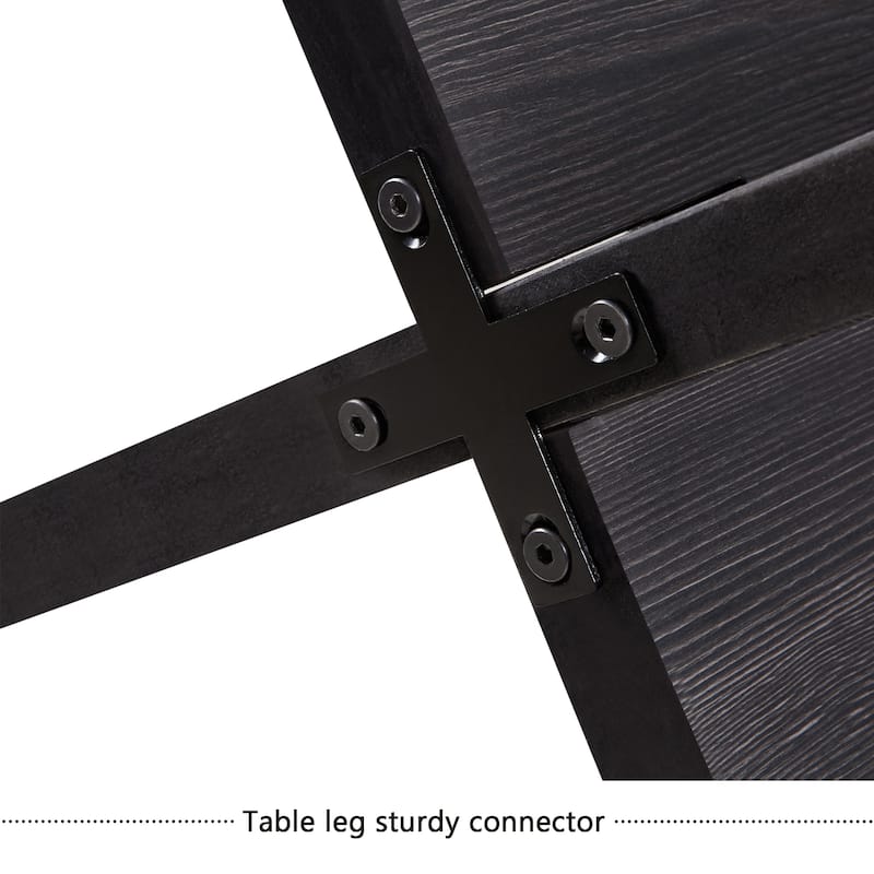 GDFStudio - Northfield Farmhouse 47.3" Round Dining Table with Scratch-proof Surface Top & Anti-slip Adjustable Feet - 30"W