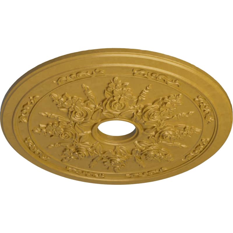 23 5/8"OD x 4"ID x 1 1/2"P Rose and Ribbon Ceiling Medallion