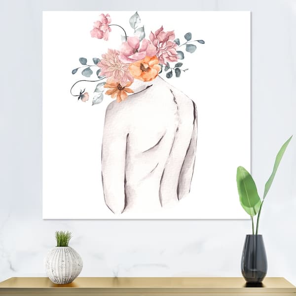 Wall Art Print, Woman silhouette with poppies