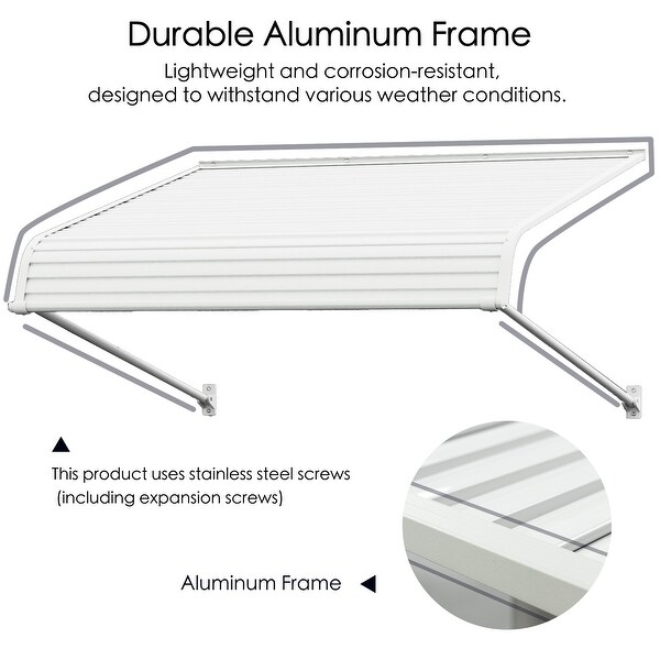 Kozyard Window Awning Aluminum Frame with Impact-Resistant PVC