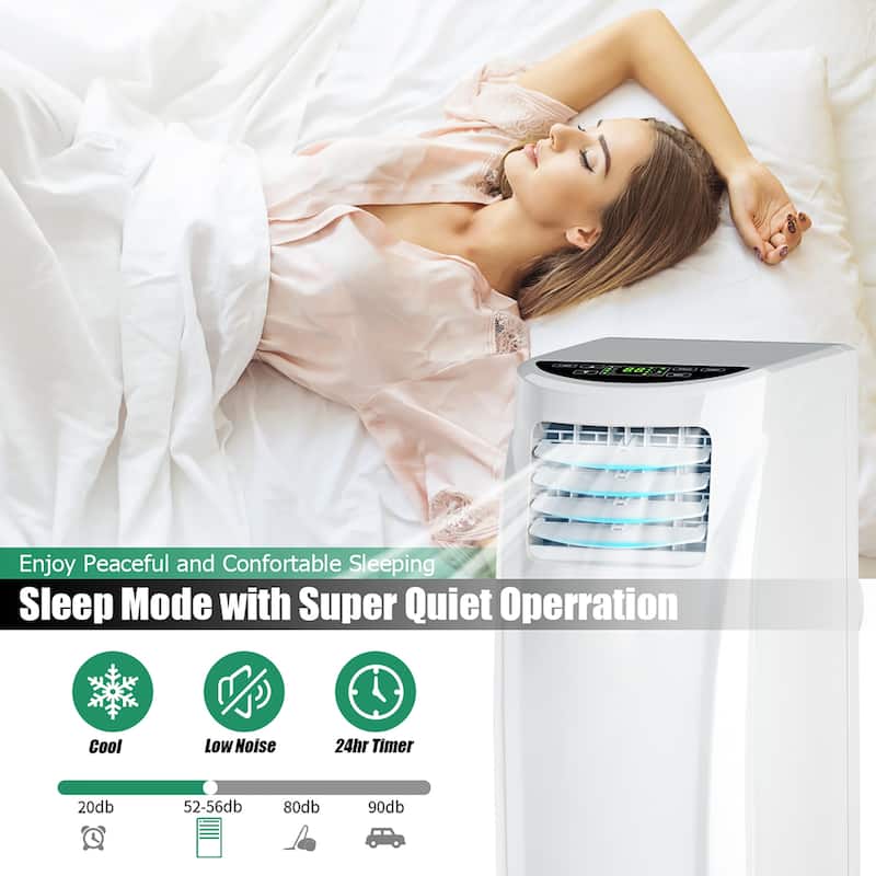 Costway 8000 BTU ASHRAE Portable Air Conditioner & Dehumidifier - White