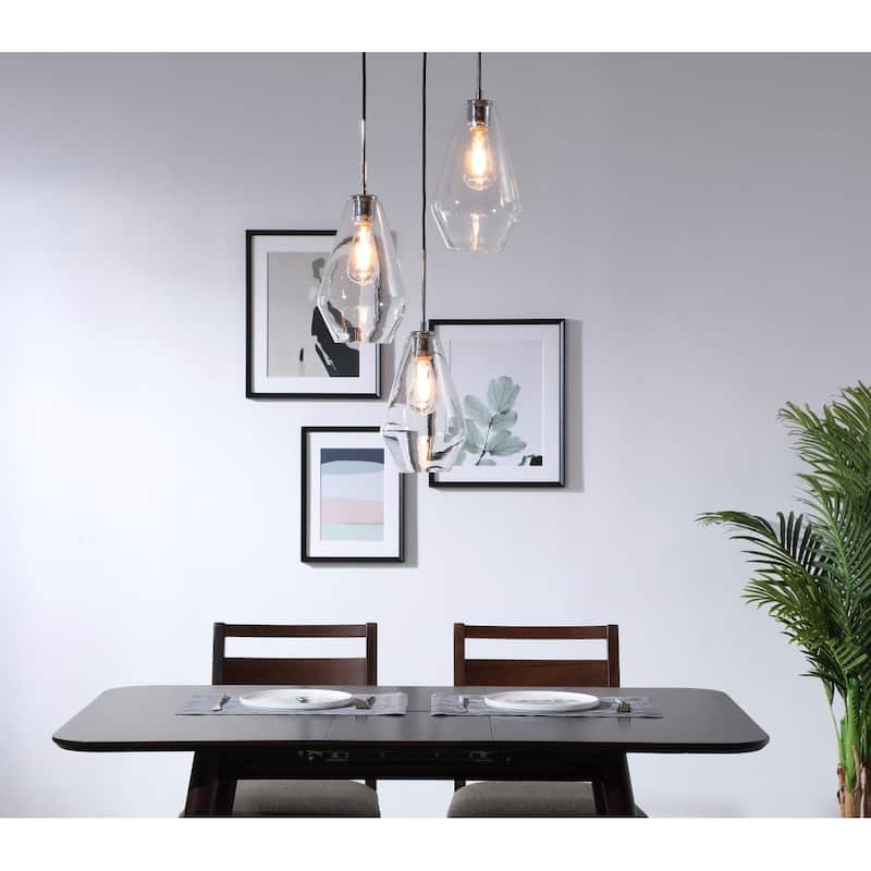 Gerald 3-light Modern Elongated Glass Hanging Pendant