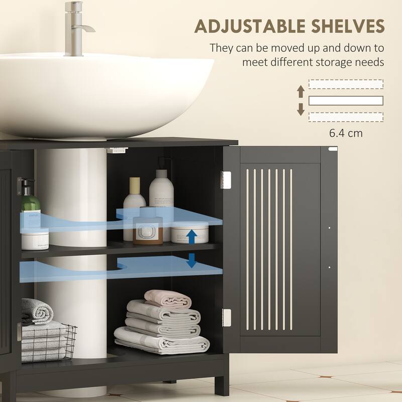 kleankin Under Sink Cabinet for Efficient Small Bathroom Storage, Modern and Elegant Bathroom Cabinet Storage for Small Spaces