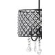 preview thumbnail 11 of 13, Avah Metal/Crystal Adjustable LED Drop Chandelier, Black/Clear by JONATHAN Y