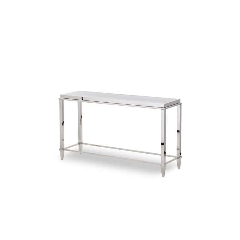 Modrest Agar Modern Glass & Stainless Steel Console Table