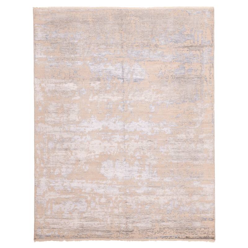 ECARPETGALLERY Hand-knotted Legacy Tan Silk, Wool Rug - 8'0 x 10'0