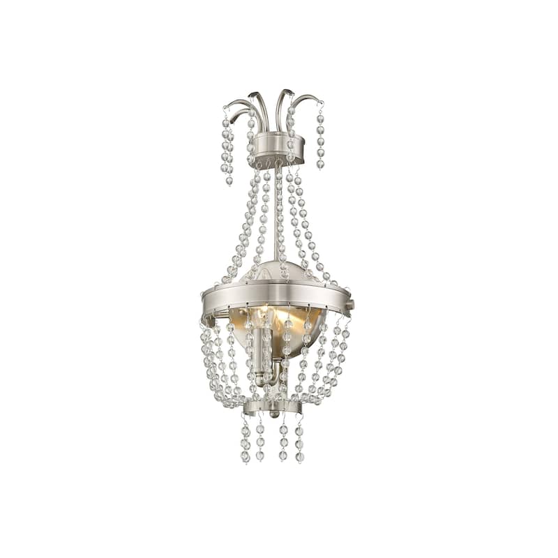 Livex Lighting 1-Light Brushed Nickel Wall Sconce, 51872-91 - 7.5" DIA 17.5" H 4" EXT