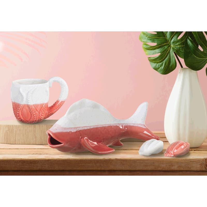 Coral & Bisque Shell Bowl