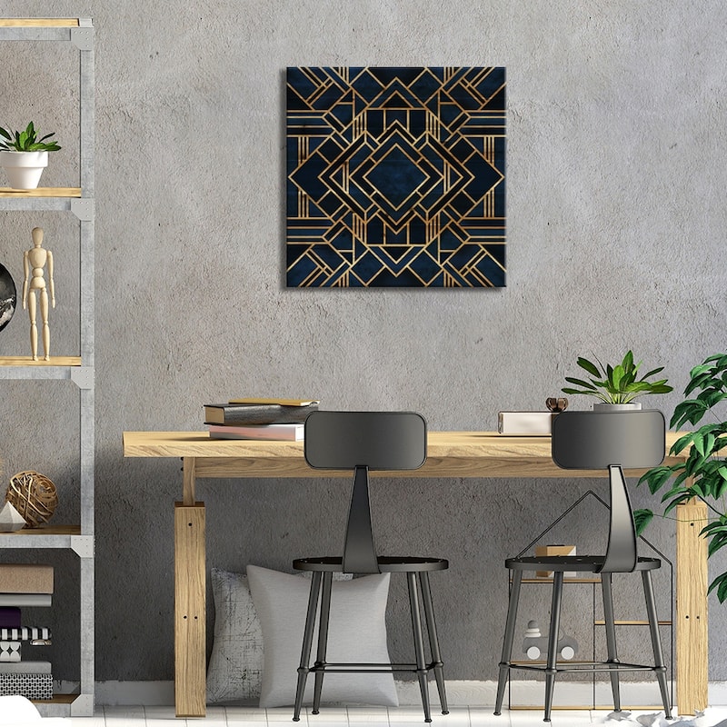 Art Deco III Print On Wood by Elisabeth Fredriksson - Multi-Color