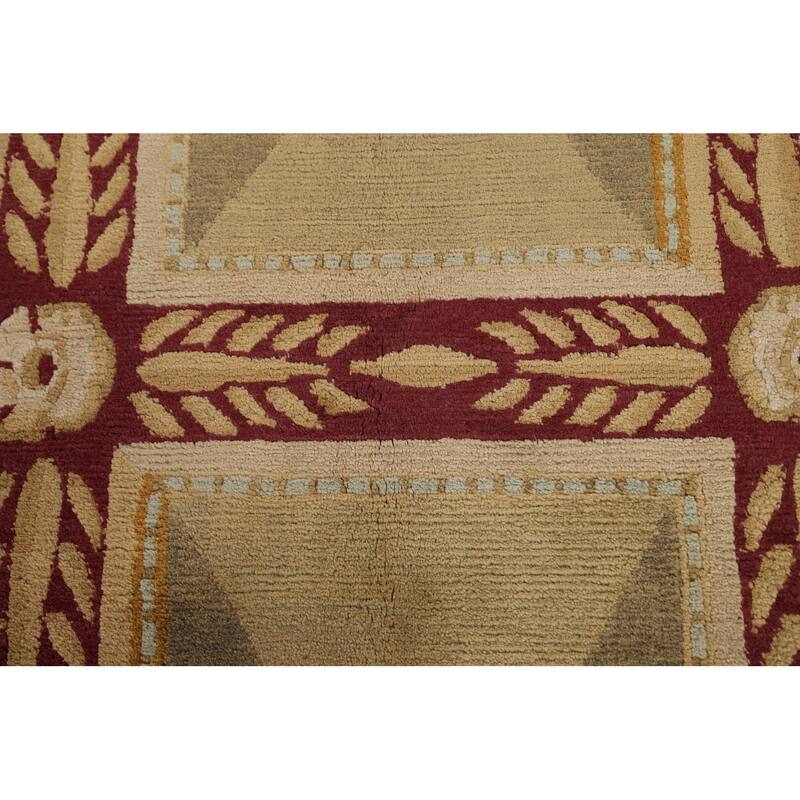 Geometric Vegetable Dye Nepalese Oriental Area Rug Wool Hand-knotted - 8'4" x 10'3"