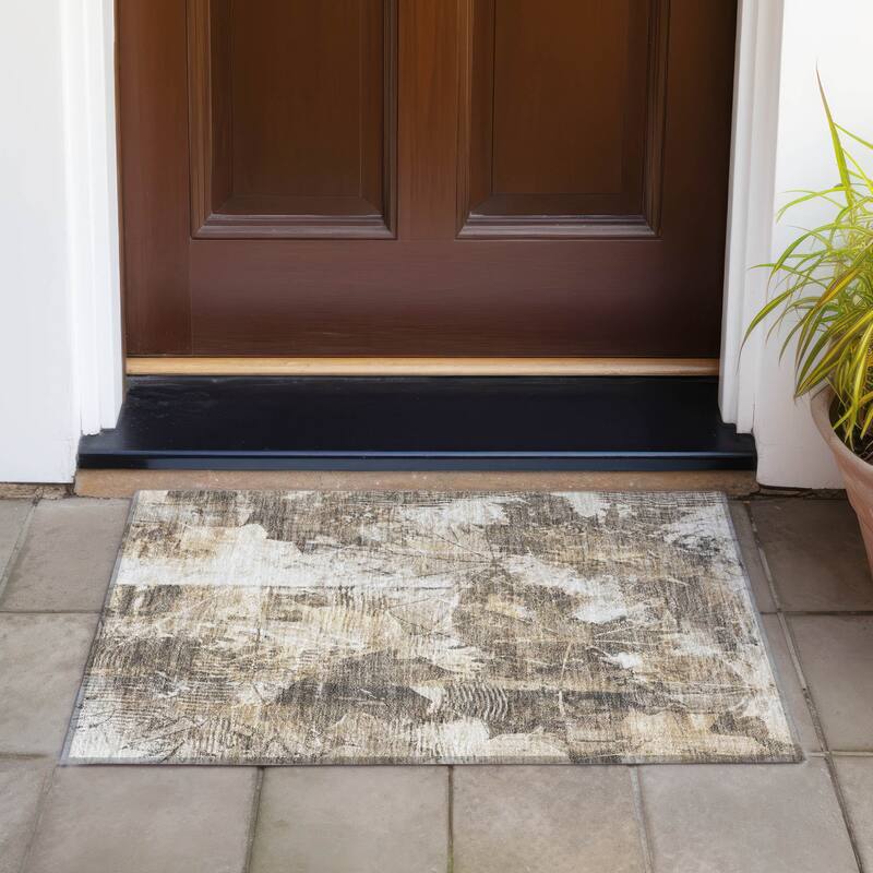 Tane Graceful Floral Weather Resistant Classic Meets Modern Outdoor Rug
