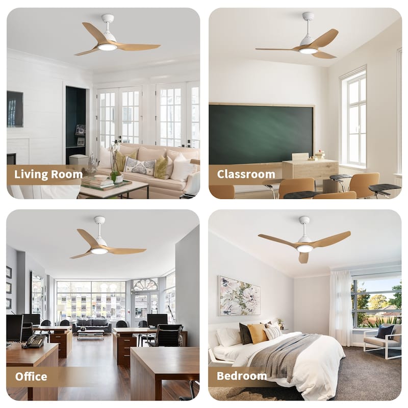 52" High CFM Modern Ceiling Fan with Remote Control and Reversible Blades With Light