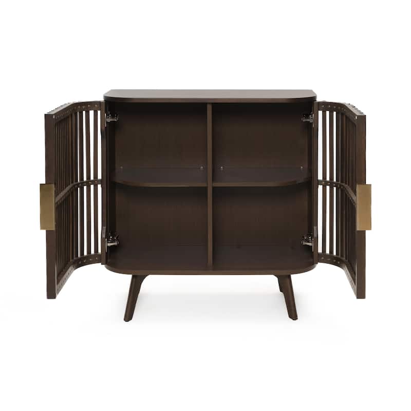 Studio London Sierra 2-Door Mid Century Cabinet 37" Wood with Shelves