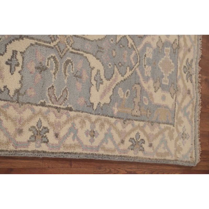 Transitional Oushak Runner Rug Hand-Knotted Wool Carpet - 2'7"x 7'10"