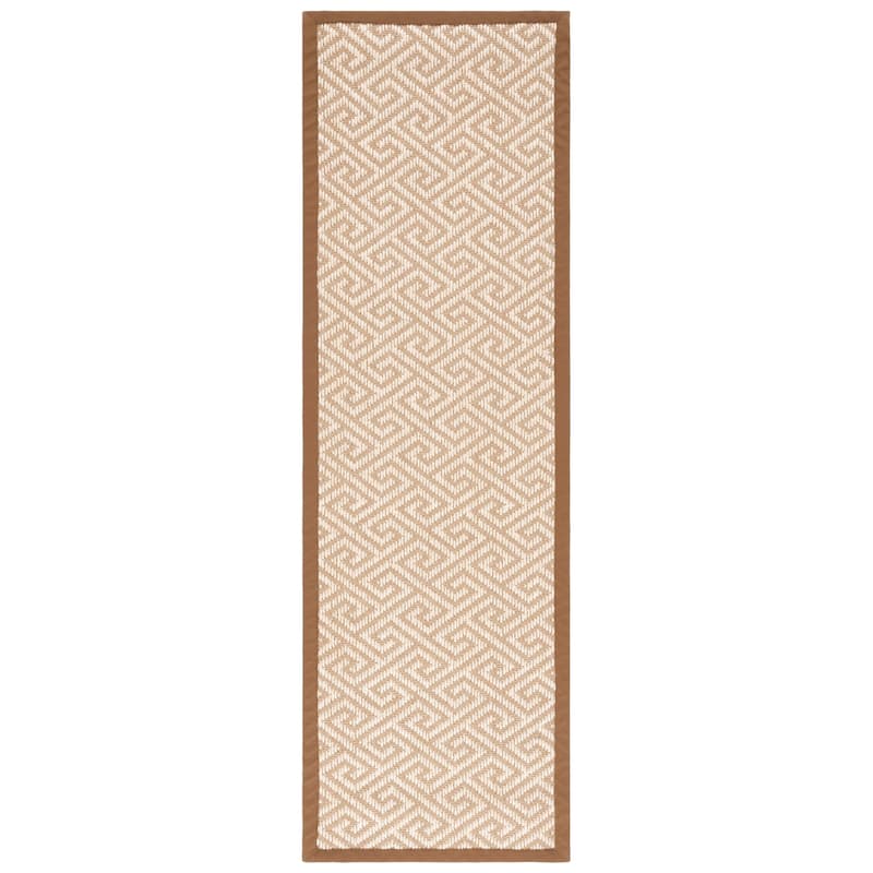 SAFAVIEH Natural Fiber Vernice Greek Key Sisal Rug - 2'6" x 8' Runner - Natural
