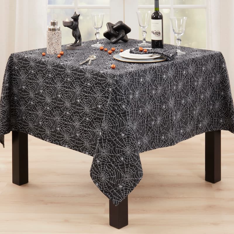 Recycled Jacquard Spider Web Tablecloth - 65"x65"