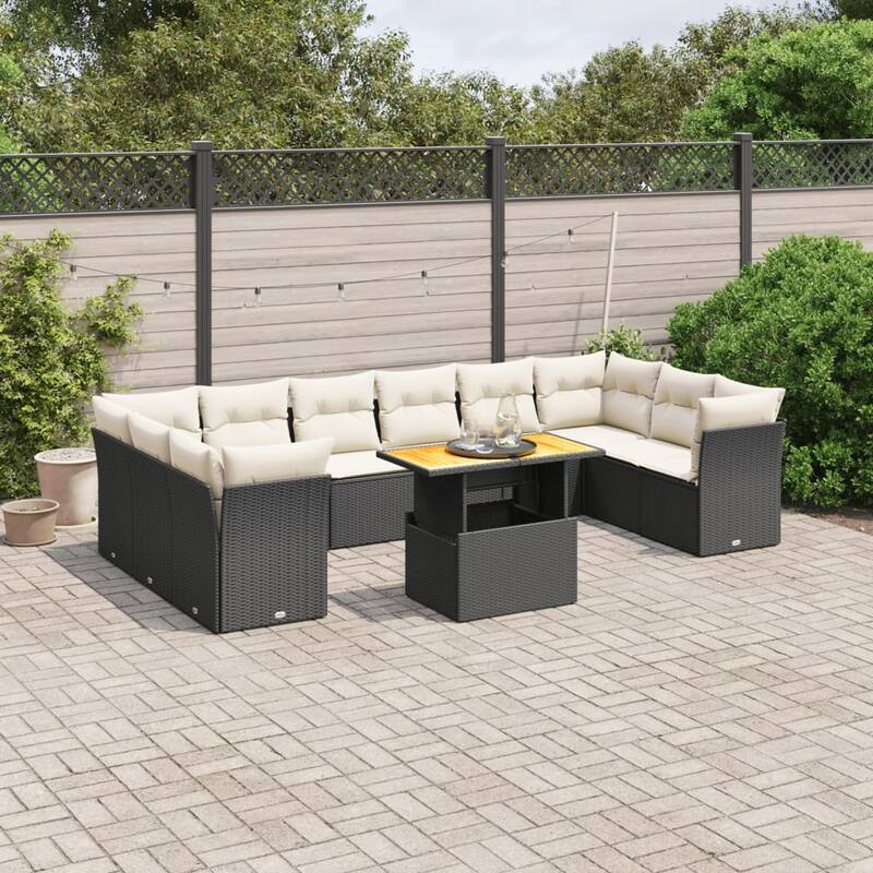 vidaXL Garden Sofa Set - Black  - form1