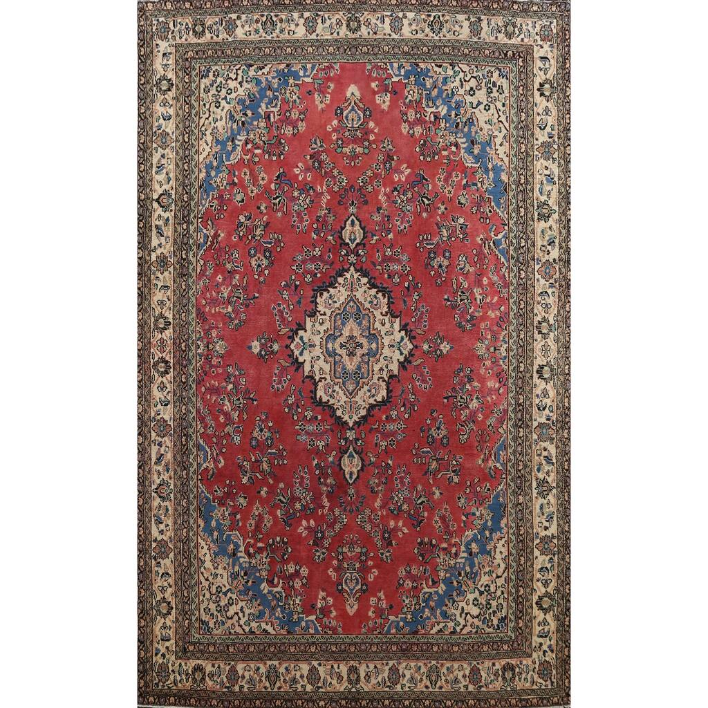 Floral Hamedan Persian Wool Area Rug Handmade Traditional Carpet - 9'10" x 13'7"