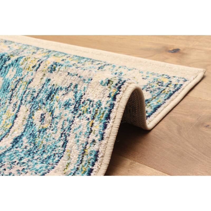 ECARPETGALLERY Machine Made Daria Blue Area Rug