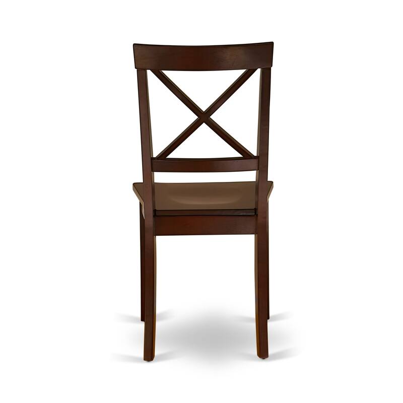 East West Furniture Modern Dining Table Set- a Round Wooden Table and Dining Room Chairs, Mahogany (Pieces Options)