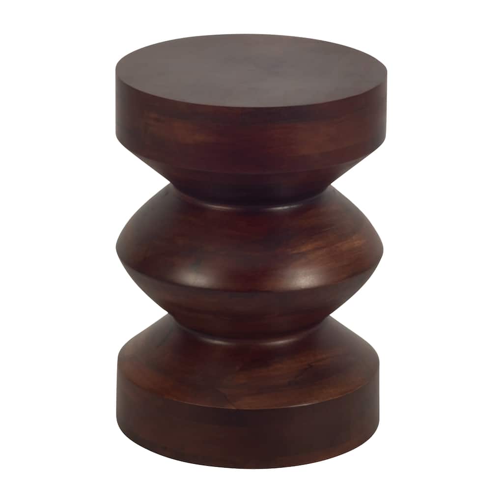 Sagebrook Home Modern Mango Wood Accent Table with Sculptural Design Wood - 13" x 13" x 18"