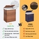 preview thumbnail 73 of 78, Laundry Hamper with Lid Rattan Basket with Removable Bags and Wheels