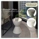 preview thumbnail 45 of 48, Loft 14" Modern MGO Side Table, Round Hourglass End Table, Indoor/Outdoor Accent Table for Patio