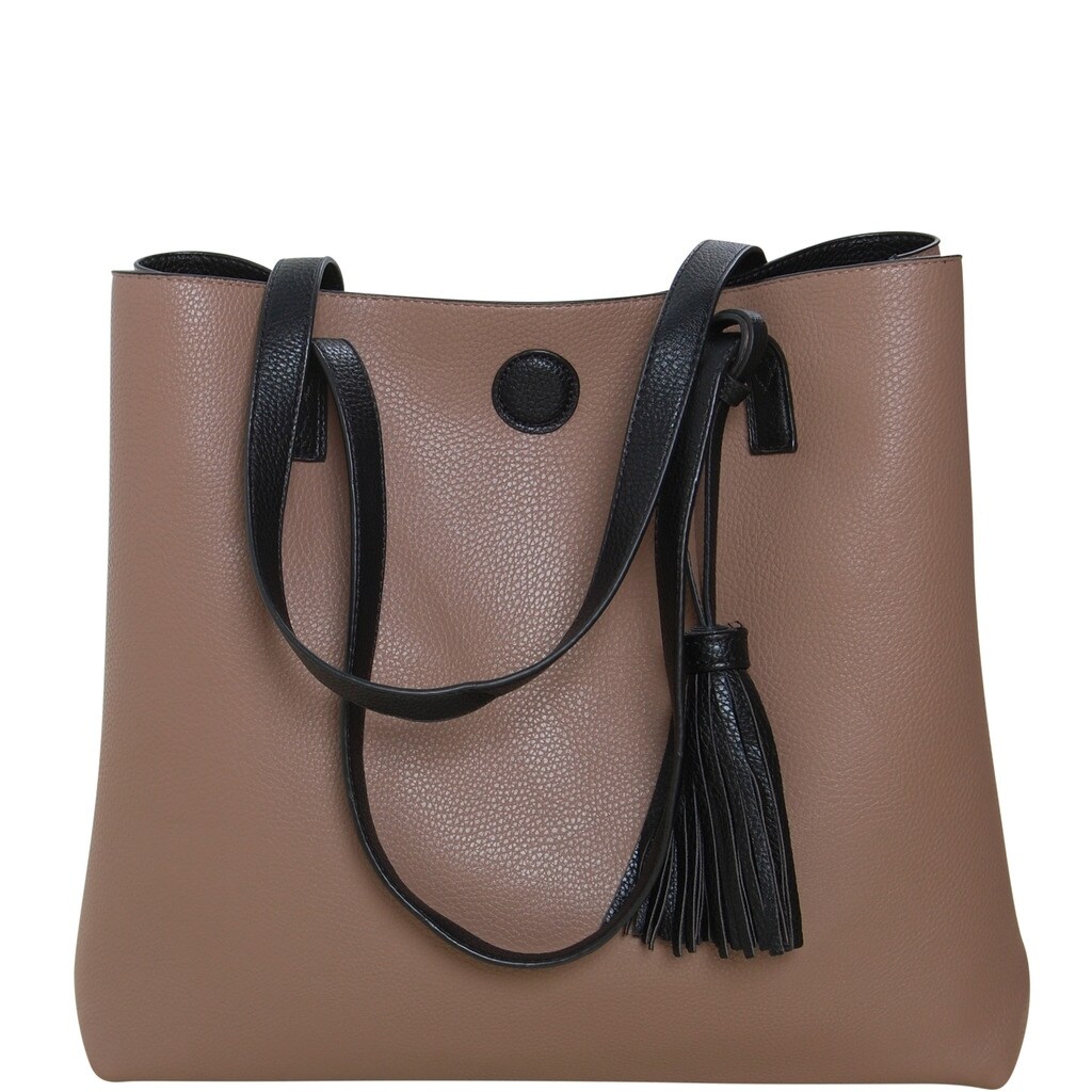 reversible vegan leather oversized tote bag