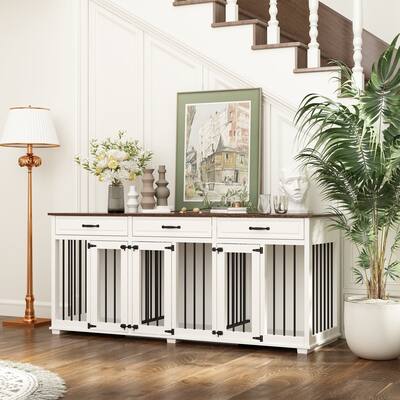 Large Secure & Spacious Dog Crate Fits into Any Home Decor Console