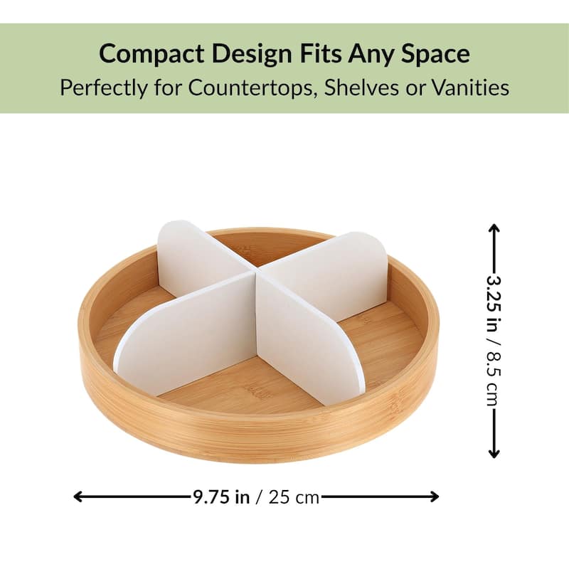 Rotating Bathroom Organizer 4 Compartments - 9.75 L x 9.75 W x 3.25 H