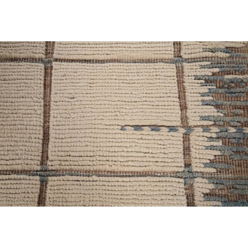 All-Over Moroccan Modern Area Rug Handmade Wool Carpet - 6'0"x 9'6"