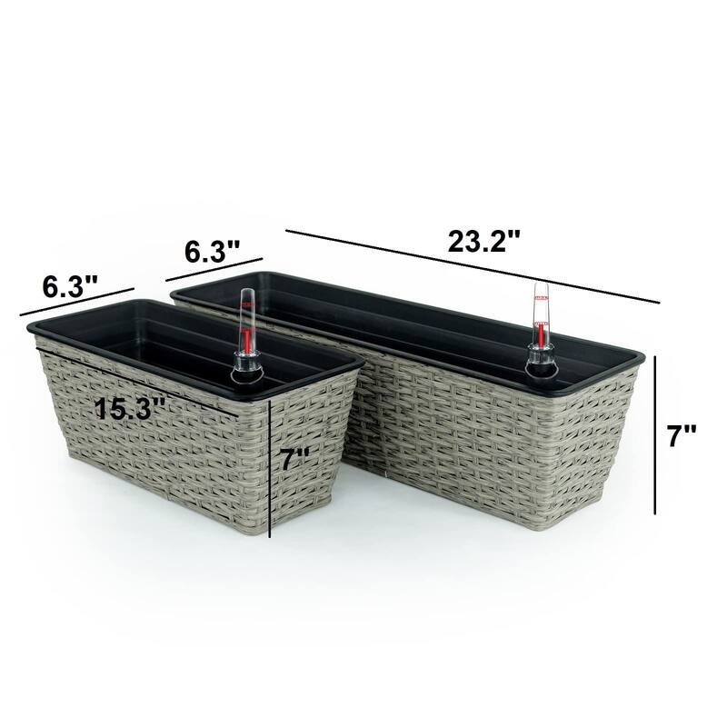 DTY Signature Rectangular Wicker Planters