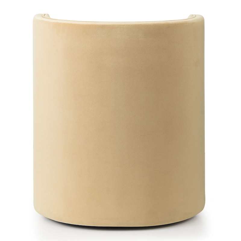 Velvet Swivel Dining Chairs with Rolling Casters, Upholstered Barrel Back Dining ArmChairs