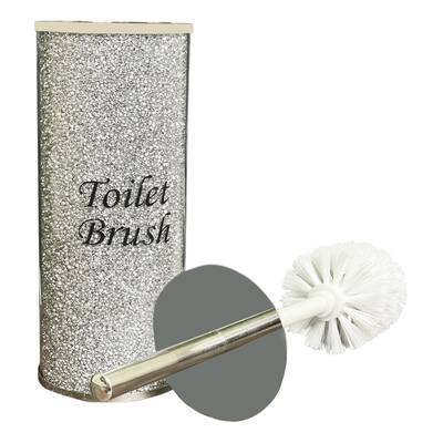 Clihome Exquisite Glass Toilet Brush Holder in Gift Box