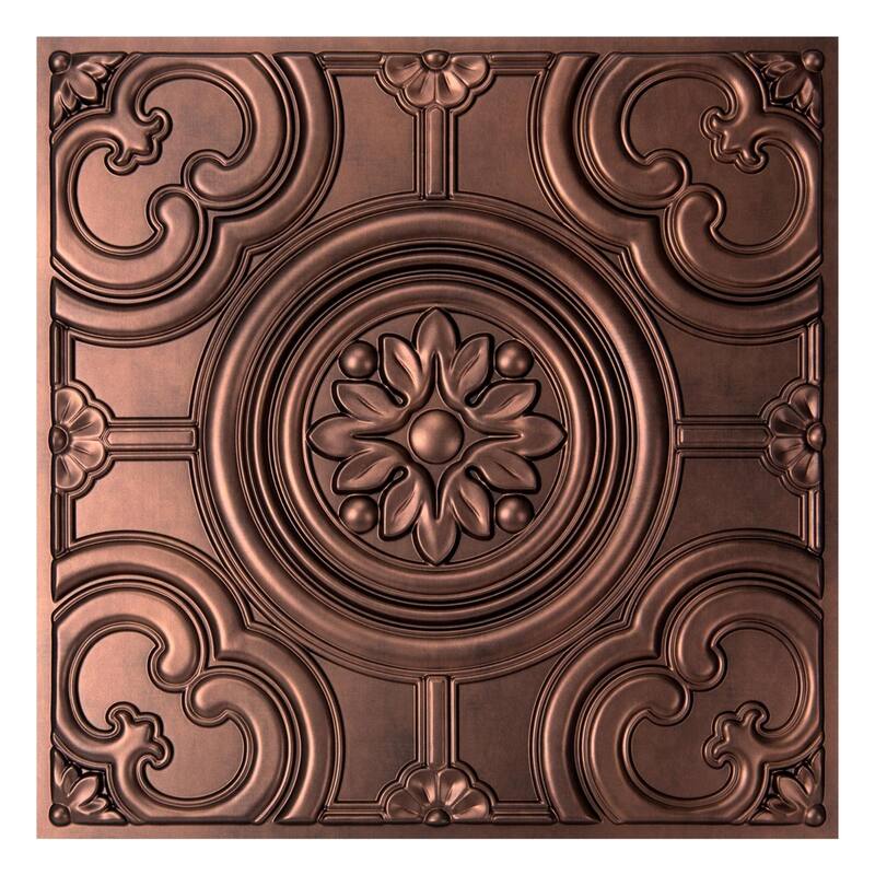 Atr3d 12 Pack 24"x24" 3D Wall Panel Ceiling Tiles Cover 48 Sq.Ft. for Home Decor - Antique Copper