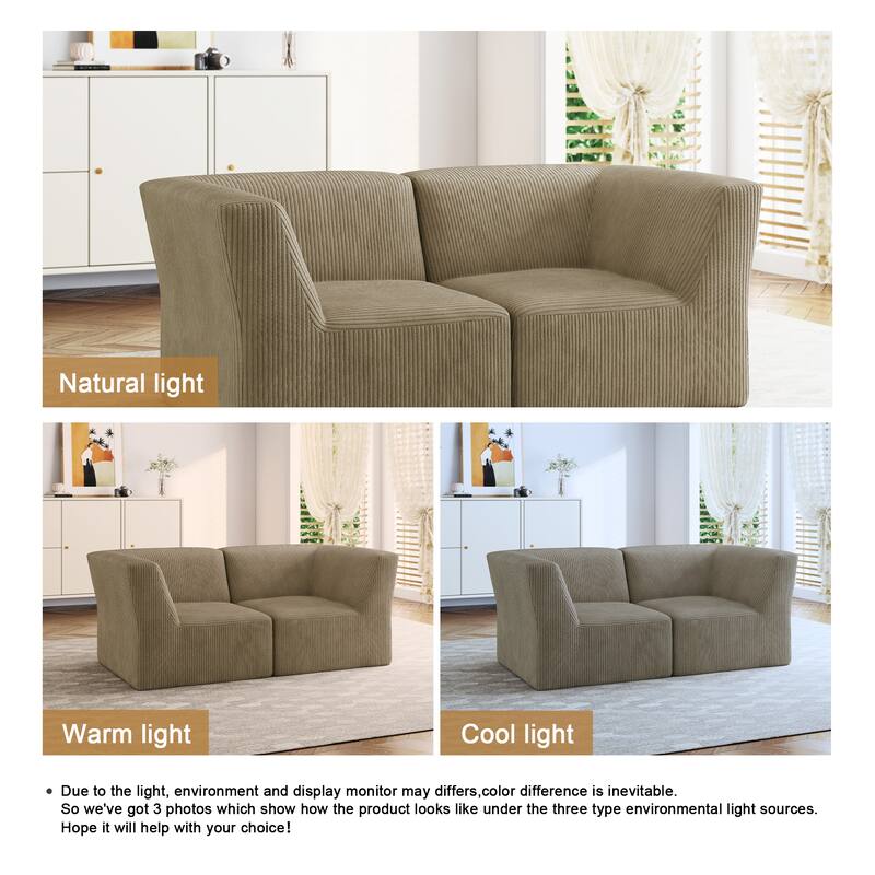 UIXE 71.5" W Deep Seat Comfy Loveseat Sofa For Bedroom - 71" W
