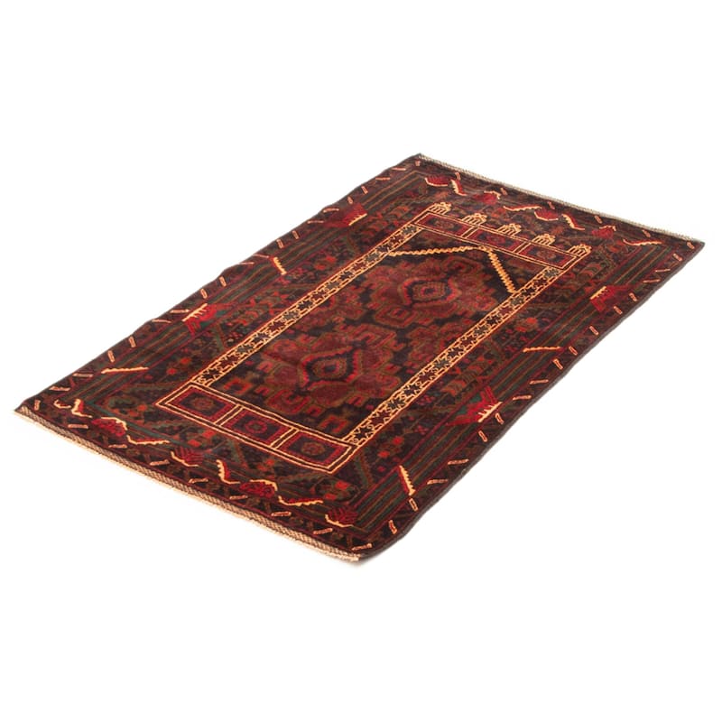 Teimani Burgundy Rug 2'11" x 4'11" - 2'11 x 4'11