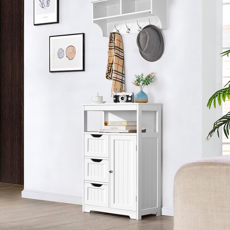 Yaheetech Bathroom Floor Cabinet Bedroom Cabinet Storage Organizer